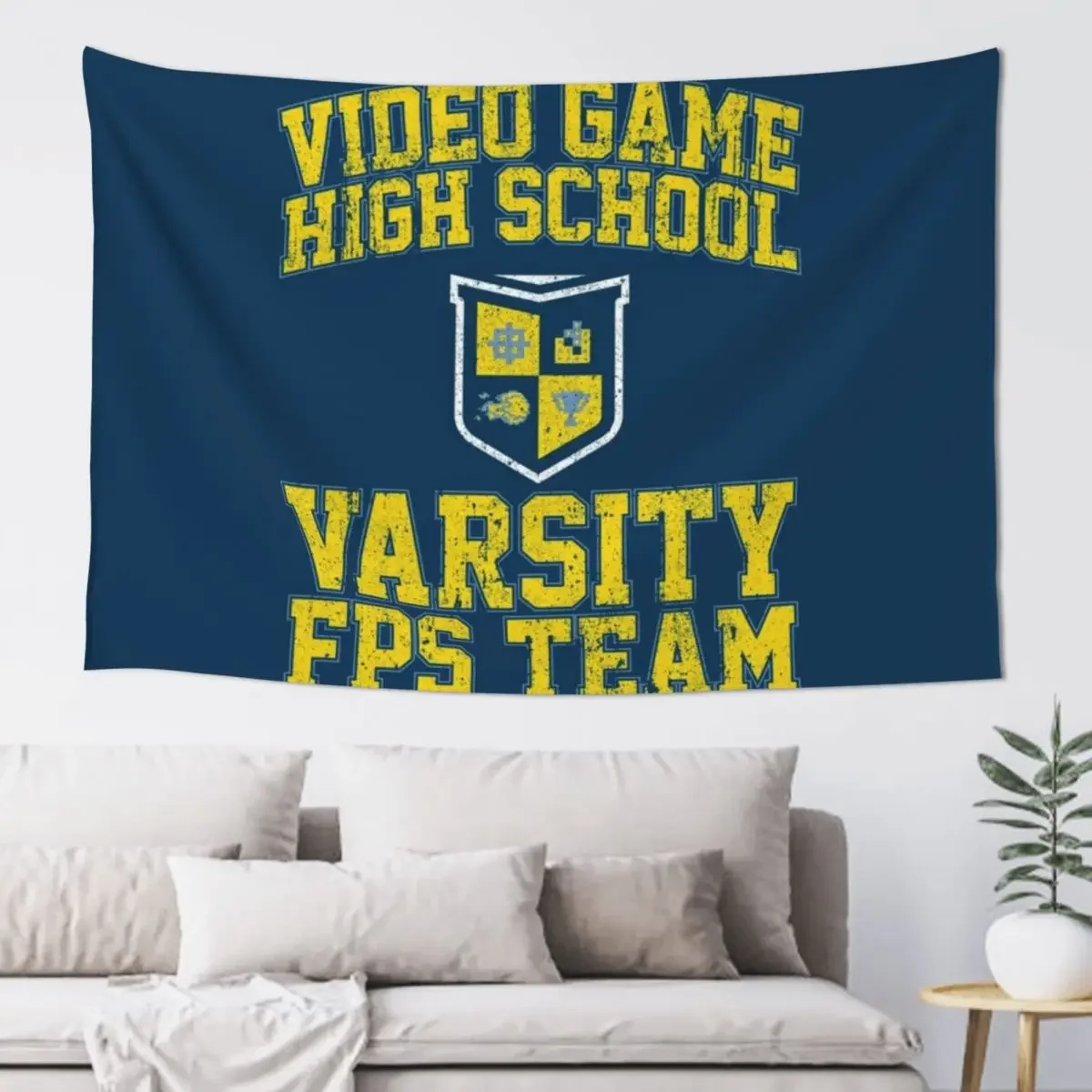 Video Game High School Varsity FPS Team Tapestry Home Supplies Anime Decor Wall Decoration Items Wall Tapestries Tapestry