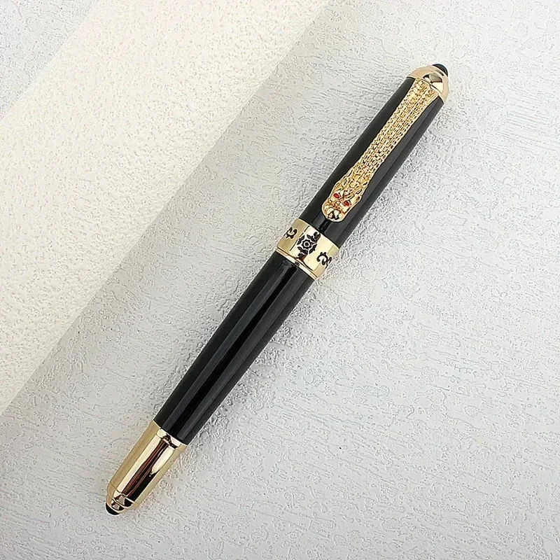 

New New Jinhao Dragon Fountain Pen Steel Metal F Nib Vintage Pens Office Signature Stationery