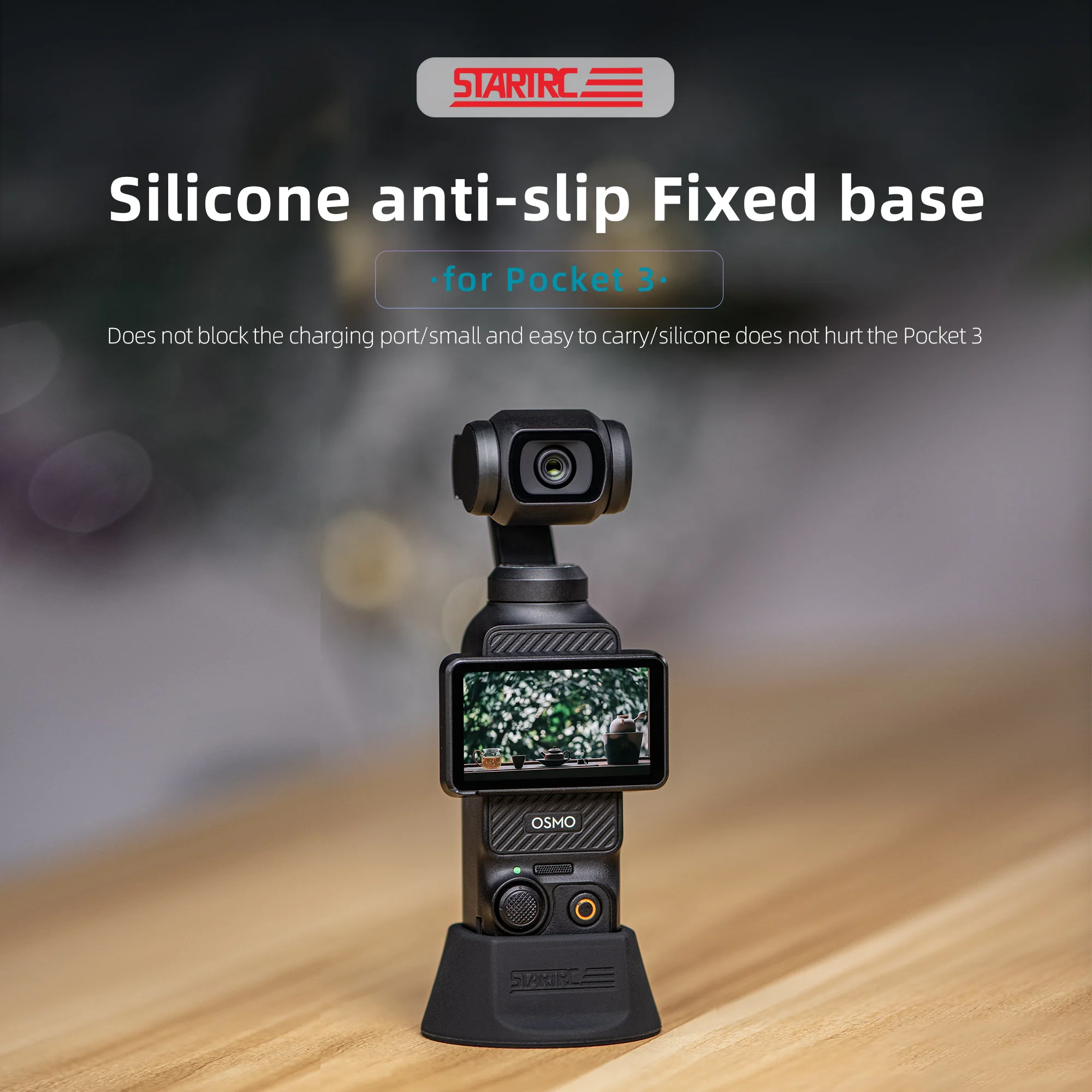 Base fixa para câmera startrc, para dji osmo pocket 3, gimbal portátil, acessório de expansão, base de suporte de mesa