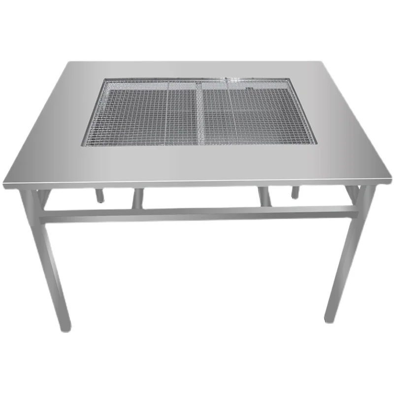 

Sheet Metal Processing Outdoor Stainless Steel BBQ Table Commercial Household Barbecue Grill Stove Thickened Charcoal Barbecue