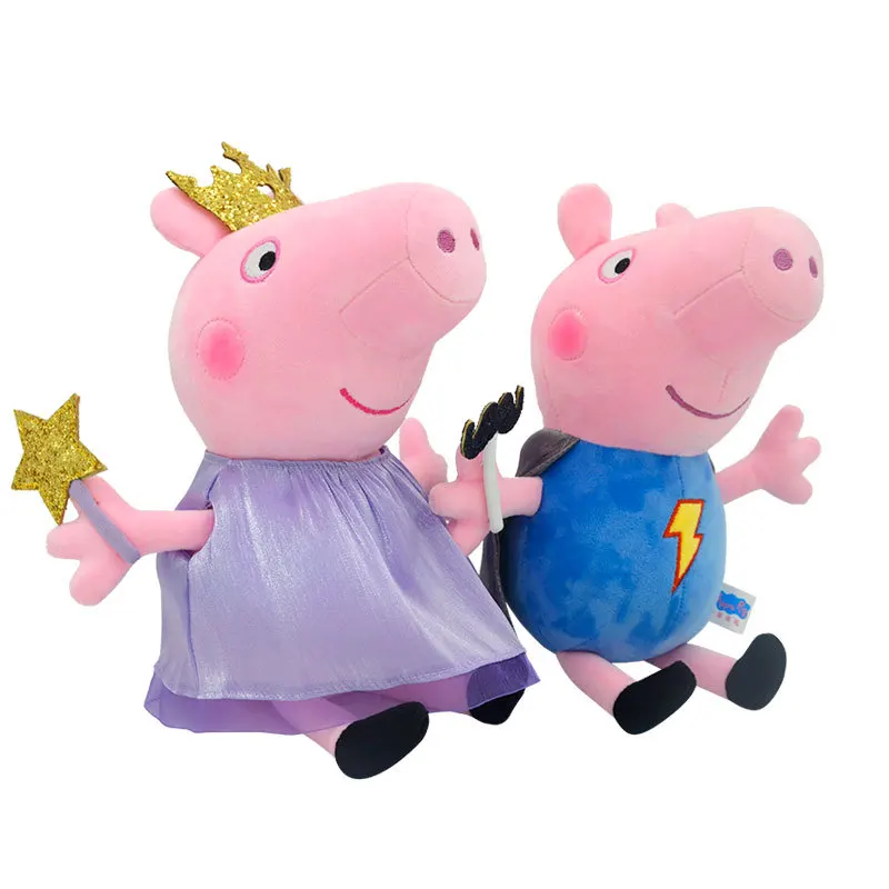 30 CM Peppa Pig peluche bambola di pezza maiale padre madre modello giocattoli per bambini cartone animato carino Anime figura George bambini regali di natale