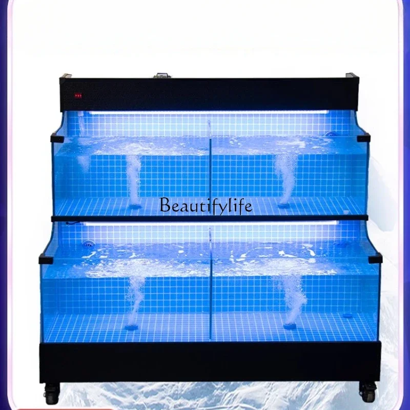 Mobile Seafood Pool Commercial Small Refrigerator Integrated Fish Tank