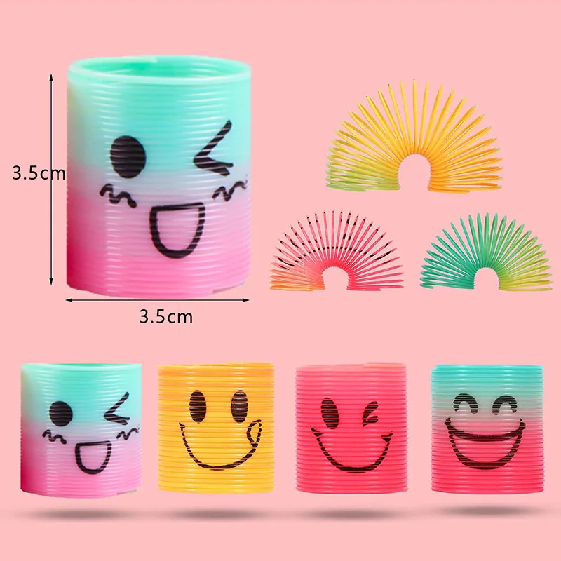 12pcs/Set Rainbow Stacking Music Nostalgic Puzzle Plastic Small Gift Spring CircleMagic Rainbow Circle For Boys Girls Gift