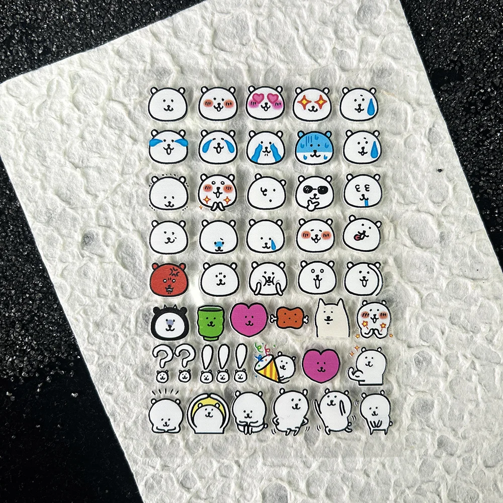 White Bear Kawaii MINI Pvc Sweet Animals Nail Art Diy Loptop Phone Case Cartoon Adhesive Sliders Waterproof Birthday Gifts