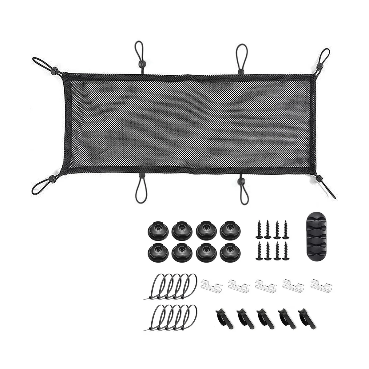 ตาข่ายการจัดการสายเคเบิลใต้โต๊ะมีความยืดหยุ่น50x25cm แขวนตาข่ายจัดระเบียบสายไฟใต้โต๊ะ