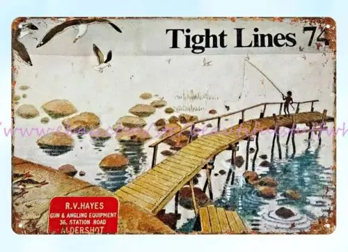 1974 ABU TIGHT LINES FISHING metal tin sign bedroom arrangement ideas