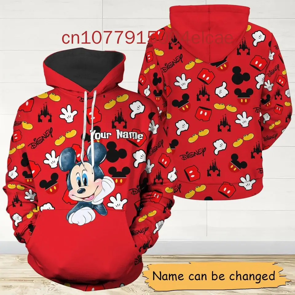 Custom Name New Mickey Mouse Hoodie Women\'s Hoodie Yoga Pants Set Disney  Yoga Hoodie Tights Fashion Sportswear