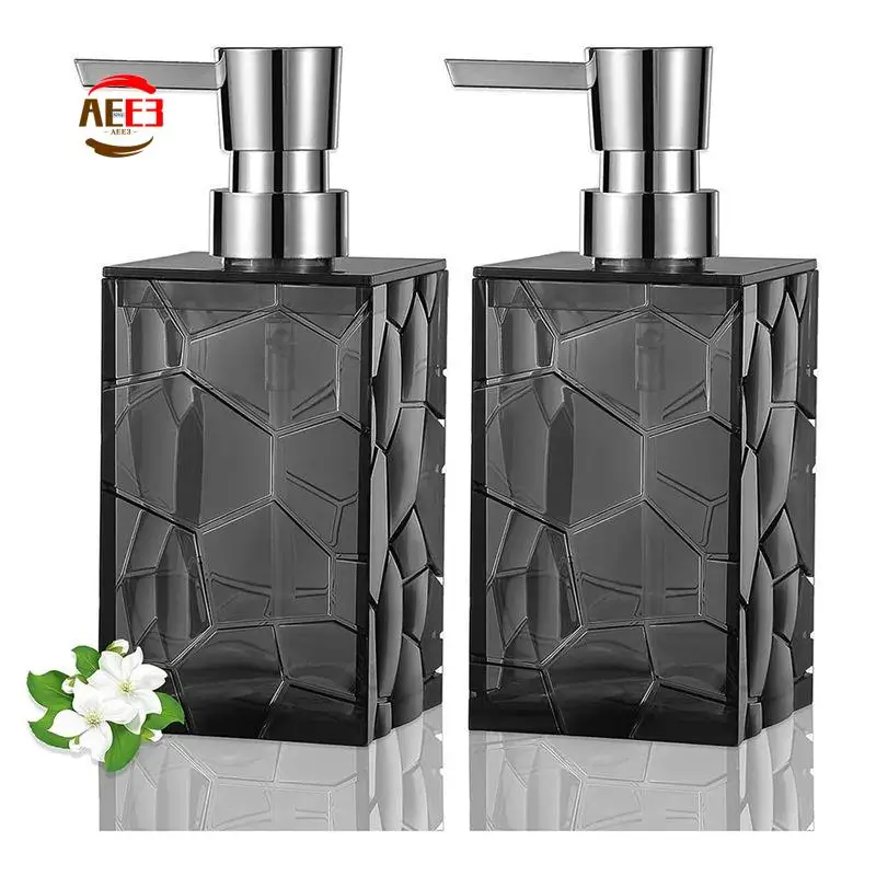 

AEE3-Hands Soap Dispenser, Clear Acrylic Plastic Liquid Pump Bottles Refillable Lotion Dispenser For Bathroom Decor