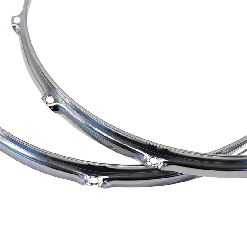 

NALFI-2Pcs 14In 10 Hole Drum Hoop Set Alloy Sound Improvement Decorative Drum Hoop Percussion Instrument Parts Accessories