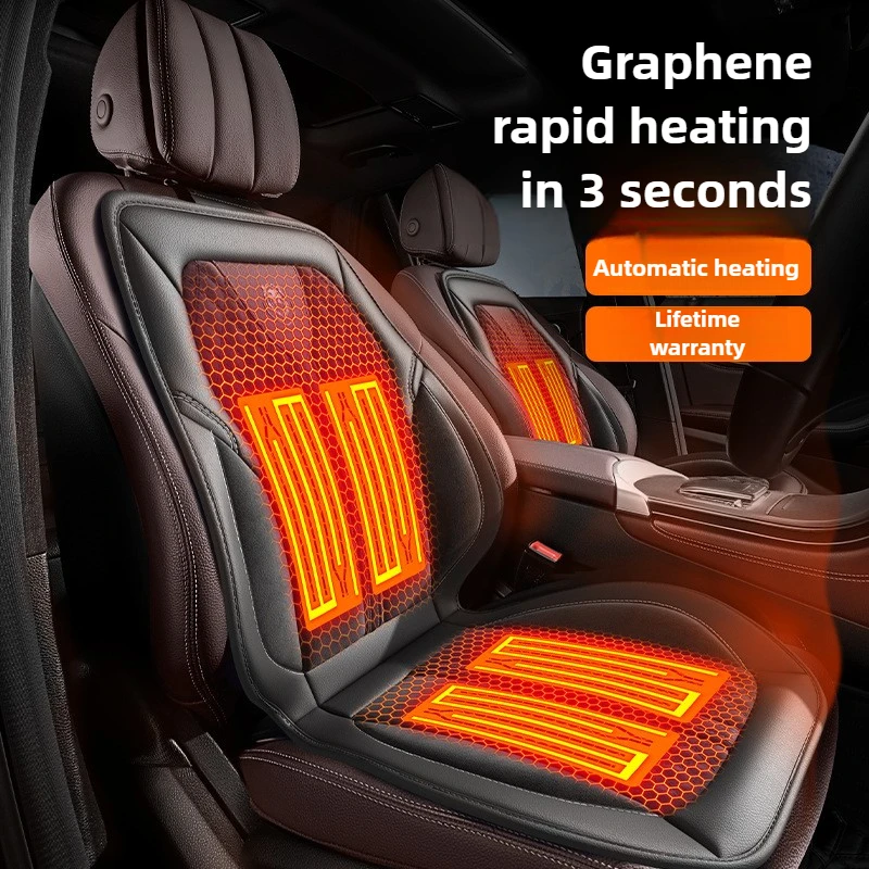 

New Graphene Plush Heated Massage Car Seat Cushion Auto Start Stop Function Universal Fit for Sedan SUV Truck
