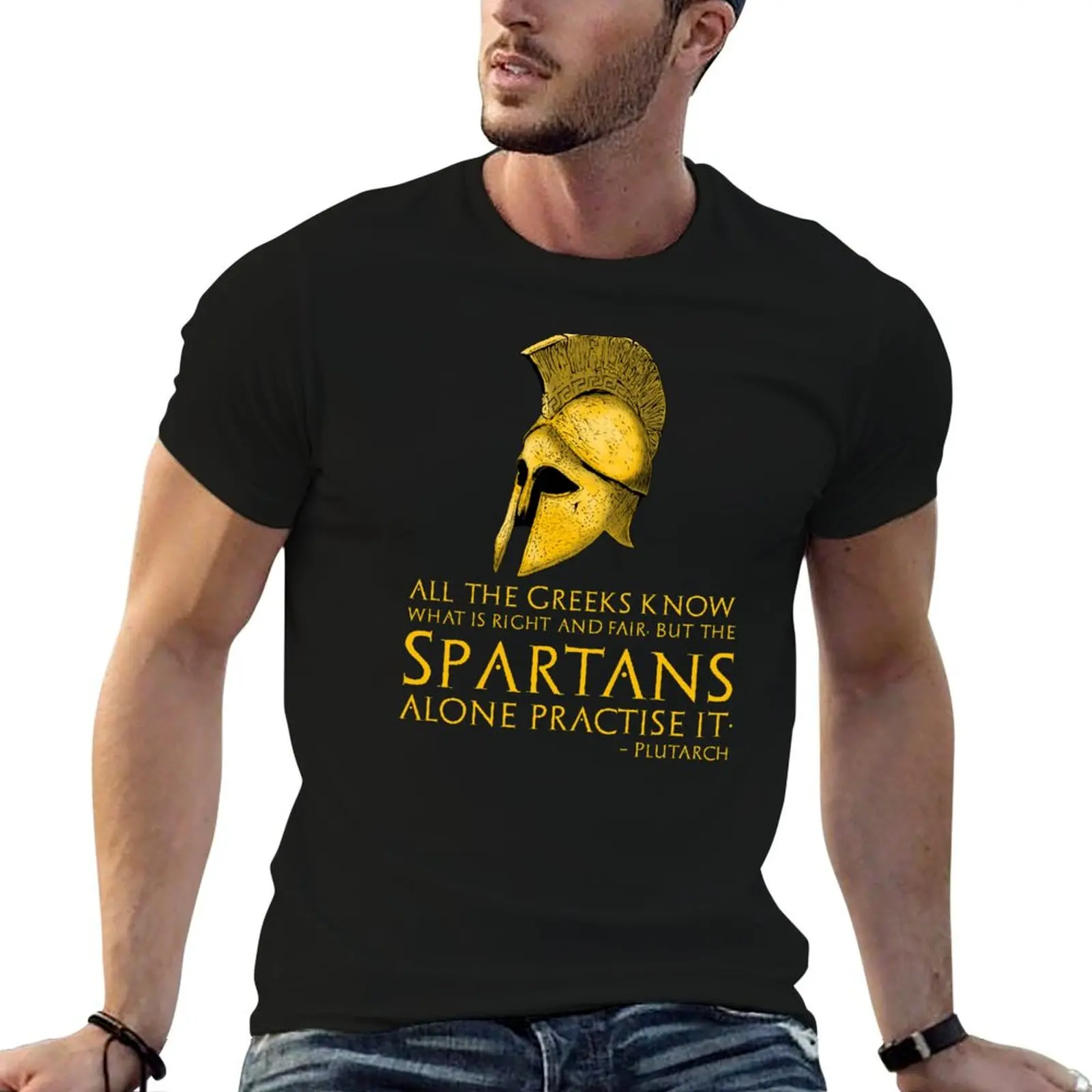 

All Greeks know what is right, but only the Spartans do it. - Ancient Greek Quote T-Shirt man t shirts for men T-Shirt