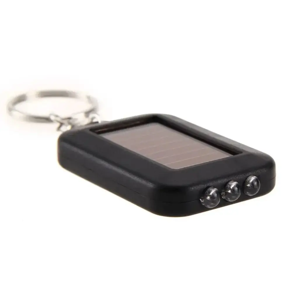LED Mini Solar Light Pocket-sized High Brightness Small Flashlight with Key Chain Solar Charging Keychain Flashlights Home