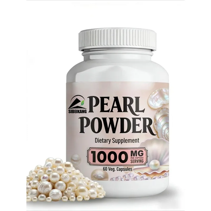

Pearl powder 1000mg contains calcium and amino acids - skin anti-aging, antioxidant, immune health support for eyes, hair, nails