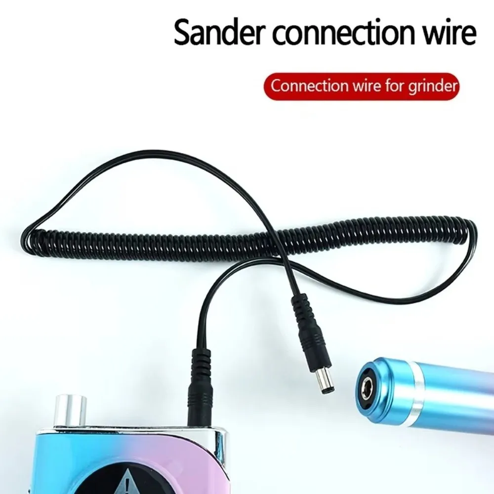 1/1.5M Nail Sander Replacement Spring Wire Double Headed Rechargeable Handle Connection Cable DC Port Universal Nail Line Cable