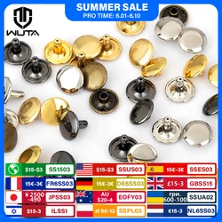 WUTA 100set 100% Brass Leather Rivet Double Cap Rivet Round Stud Spike Collision Nail Decorative Rivet For Clothes Bag Shoe Belt