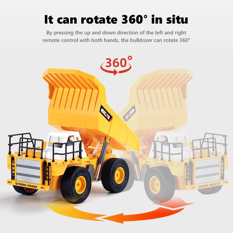 Huina 1517 1:24 wywrotka 2.4G pilot urządzenie inżynieryjne 6-Way Transporter zabawki dla dzieci piaskowy samochód dla chłopców prezenty