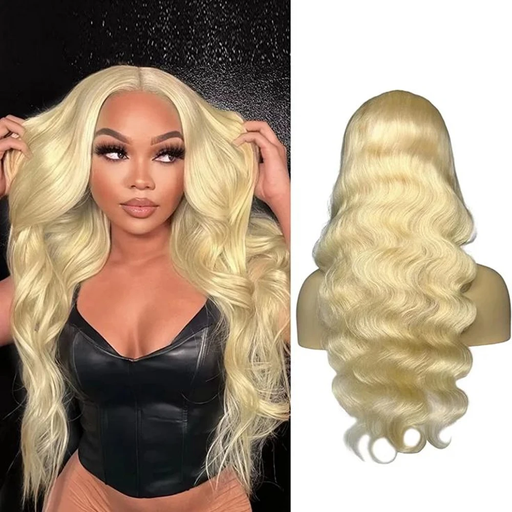 #613 Honey Blonde Body Wave Lace Frontal Human Hair Wig 13X6 HD Transparent Lace Front Wigs Human Hair Pre Plucked 180% Density