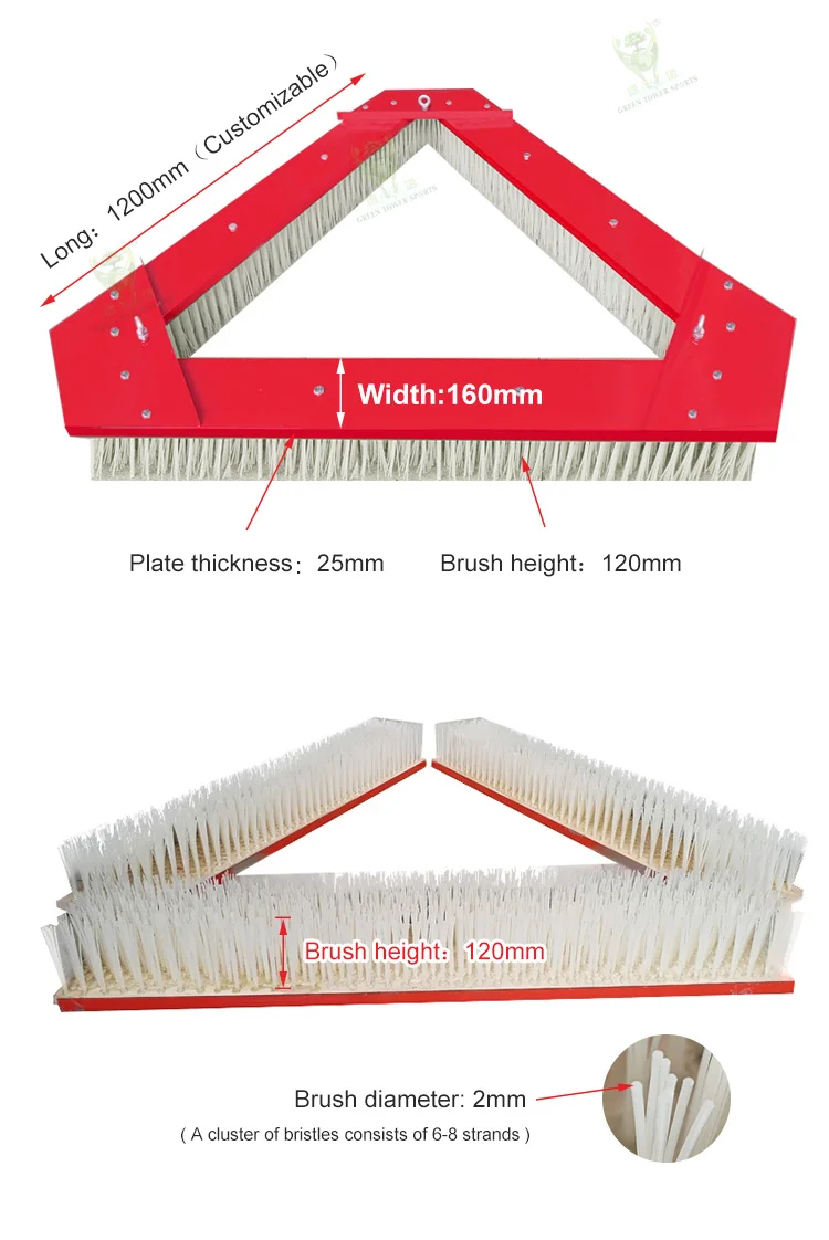 【HOT】Triangle Brush Tools for Artificial Grass for Football Field Synthetic Grass Maintenance Tools