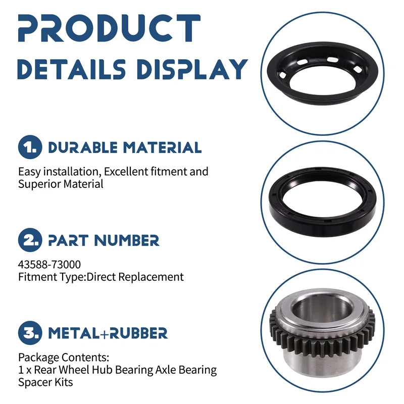 

For Suzuki Jimny Rear Wheel Hub Bearing Axle Bearing Spacer ABS Gear Ring Oil Seal Retainer Cover Protector Kits-A08Q