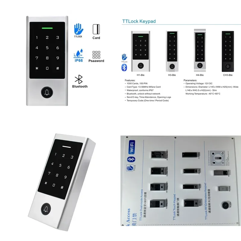 Secukey Outdoor Waterproof Security Door Access Touch Keypad Ble Access Control with TTlock TThotel APP