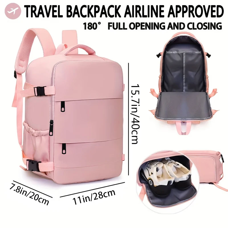 Women Large Capacity Travel Backpack Lightweight Waterproof Nylon School Bag With Luggage Strap Casual Daypack for Outdoor Trip gallery 4