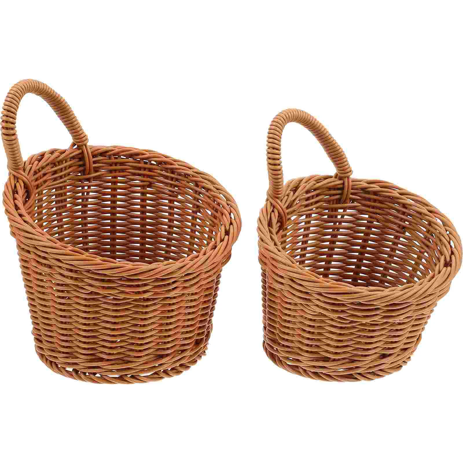 

2 Pcs Storage Baskets Wall Hanging Flower Woven Sundries Fruit Small 1850X1550X1550CM Vegetable Garlic