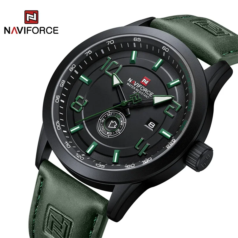 NAVIFORCE NF9229 Original Luxury Classic Watches for Men Date PU Strap Male Quartz Wristwatch High Qaulity Luminous Clocks