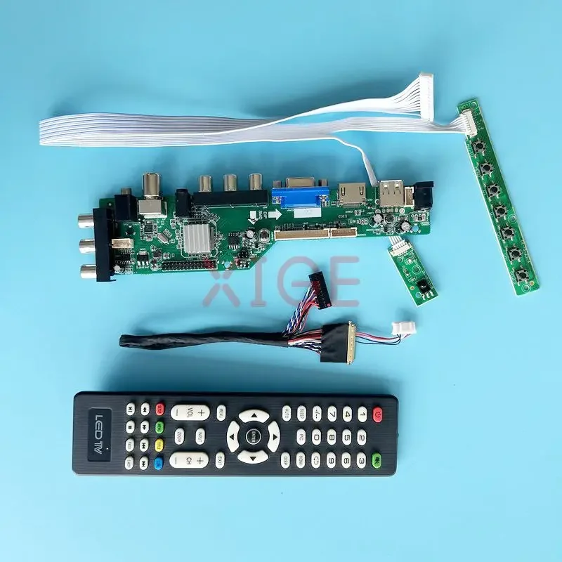 Controller Driver Board Fit HB140WX1 HT140WXB 1366x768 DIY Kit Digital Signal DVB 2AV+USB+DHMI+VGA 14