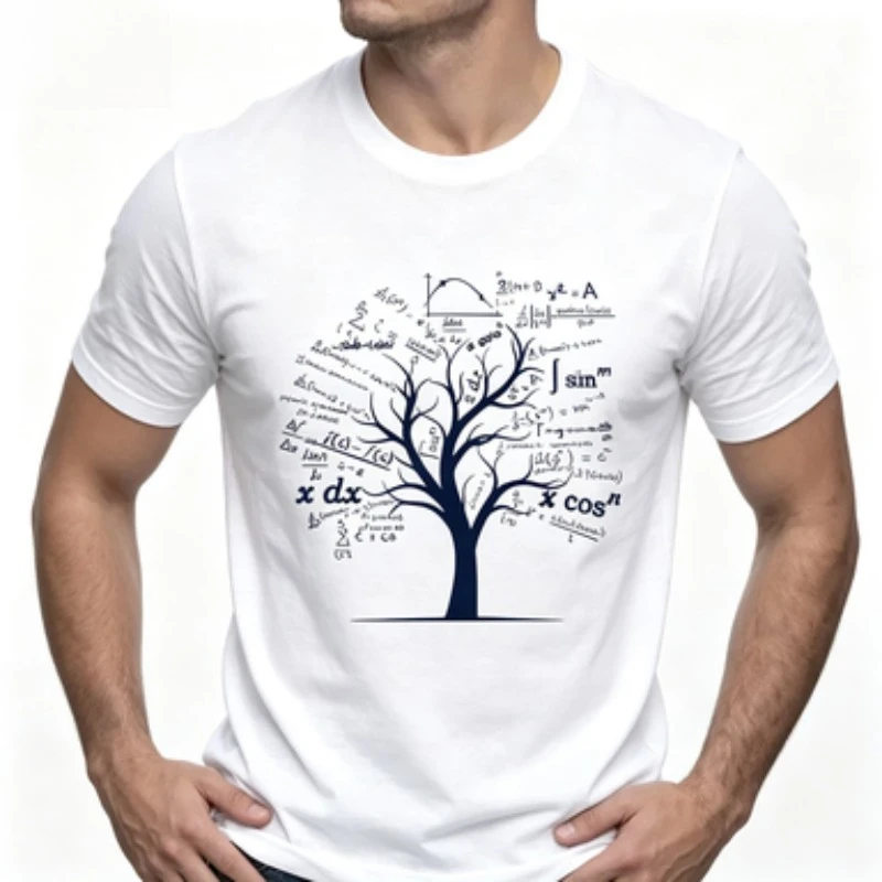 Men T-shirt Calculus Algebra Tree Math Teacher Geek T Shirts Graphic Tops Streetwear Men's Clothing Short Sleeve Tees