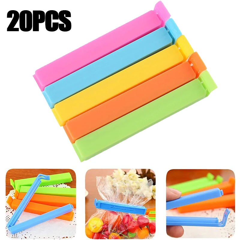 20pcs/lot Bag Clips Household Snack Plastic Bag Sealer Clip for Packages Kitchen Food Fresh Keeping Food Package Sealer