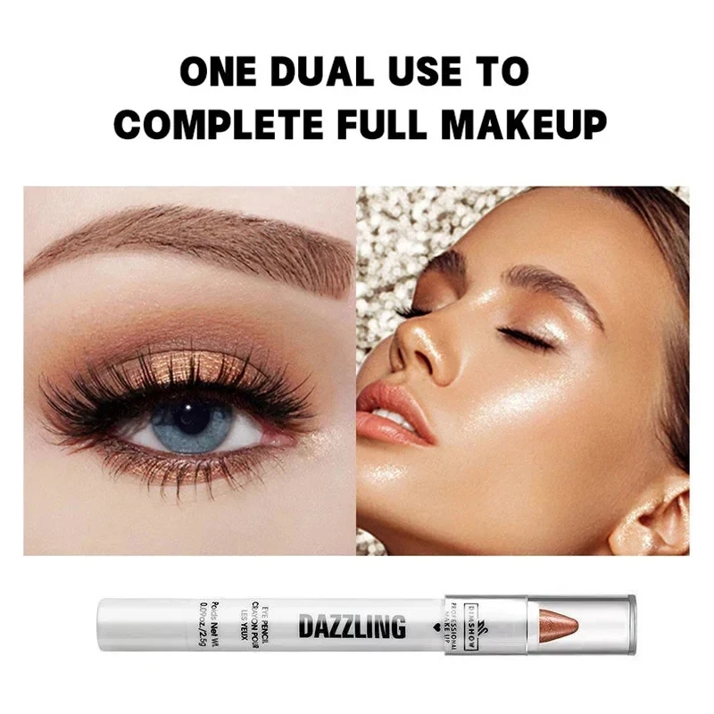 12 Colors Pearlescent Eyeshadow Pencil Waterproof Long Lasting Glitter Shimmer Eye Shadow Pen Eyeliner Stick Eyes Makeup Tools