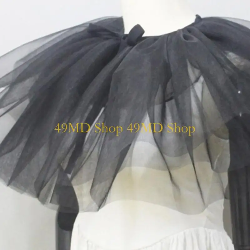 49MD Victorian Ruff Collar Detachable Collar Cosplay Costume Neckpiece Courtstyle Collar for Theme Event Dressingup Props