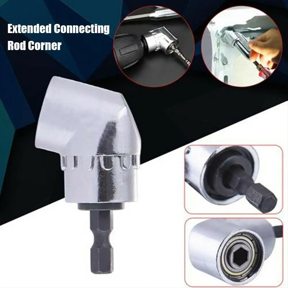 1/4 Inch 105 Degree Right Angle Drill Extension Bit Holder Hex Shank Screwdriver Extension Adapter Turning Head for Tight Spaces