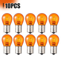 10pcs Amber Indicator Bayonet Base Lamp Turn Signal 21W DC12V PY 1156 BA15S Car Light Interior Bulb Dashboard Warning Indicator