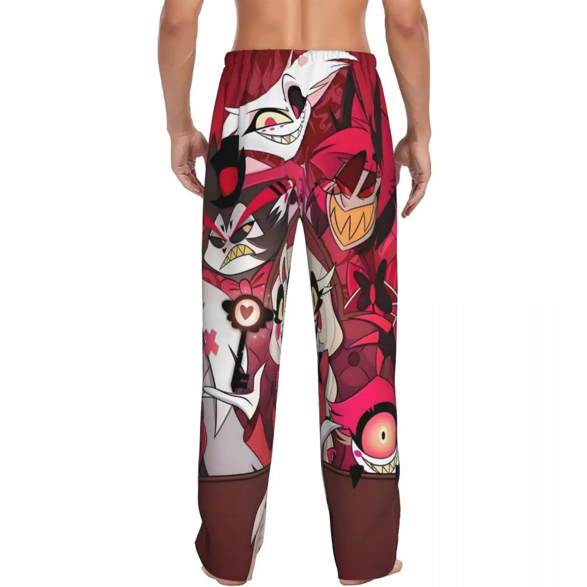 مخصص مطبوعة Hazbins الفنادق بيجامة السراويل الرجال الكرتون ملابس النوم قيعان مع جيوب #3