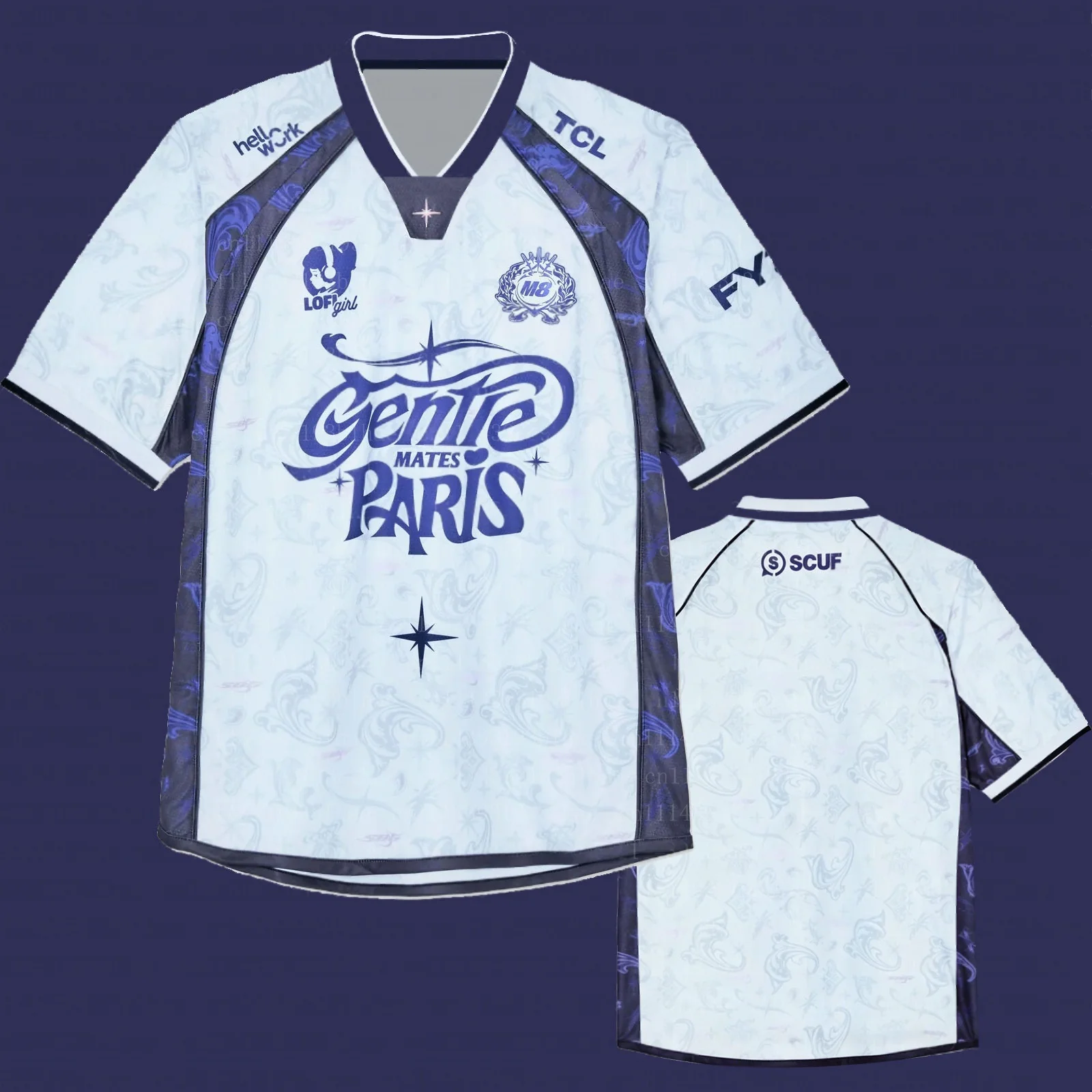 2026 Summer New Gentle Mates Paris E-Sports Jersey Family Matching T-shirt Suitable for Daily and Training Wear Y2K