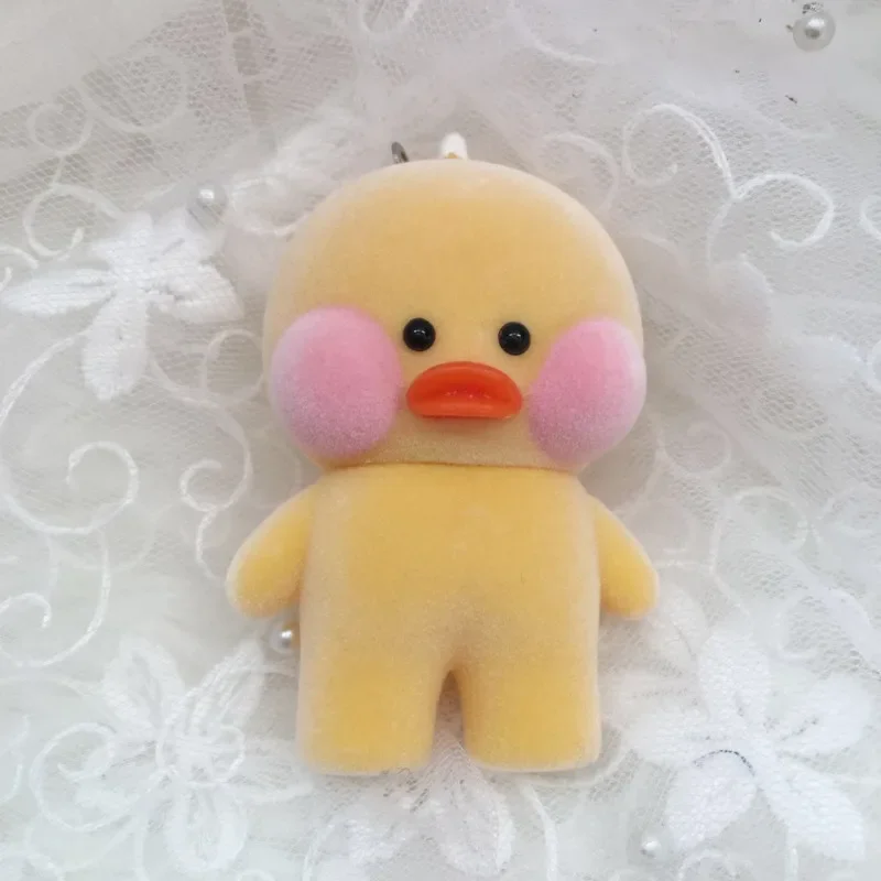 10Pcs/Lot Resin Flocking Doll Ducklings Cell Phone Pendant Pendant Bags Ornament Keychains Car Trinkets Festival Creative Gifts