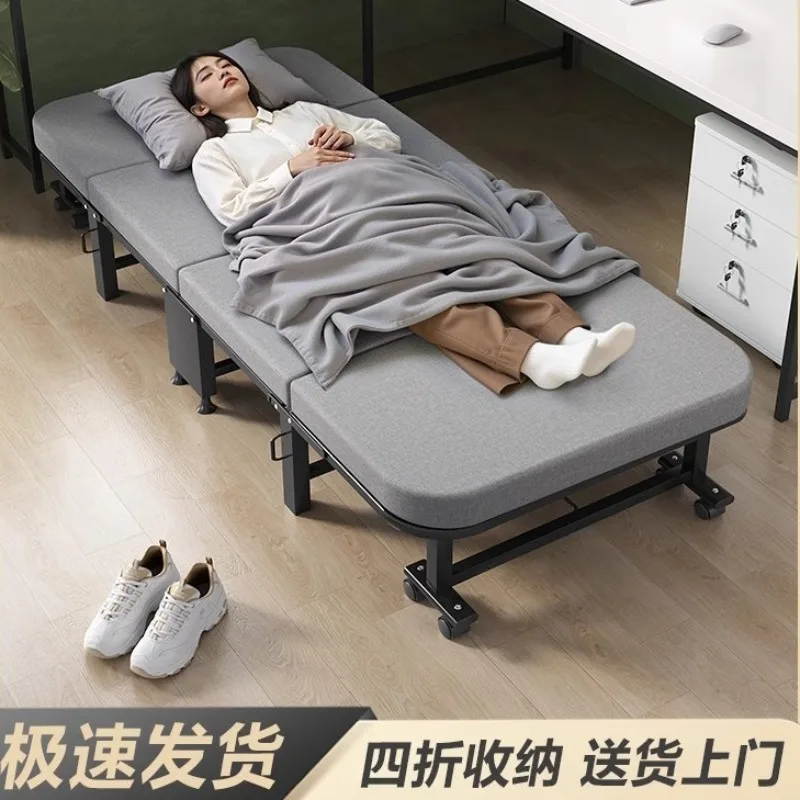Portable office lunch break folding bed single recliner household simple hospital escort camp bed nap artifact