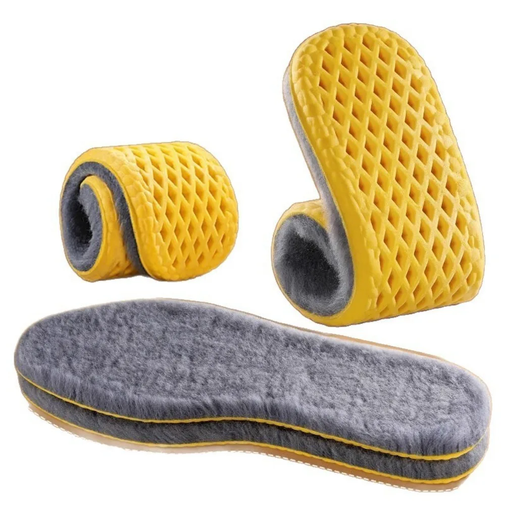 Soft Thicken Cashmere Snow Boots Insoles Warm Ultra Soft Thermal Shoe Pads Sweat Absorbing Self Heated Warm Insoles Women