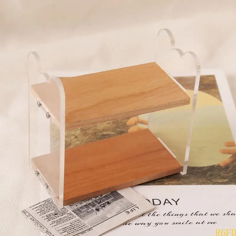 

R6FD 1/12 Dollhouses Book Stand Desktop Shelf For Miniature Collector Craft Project