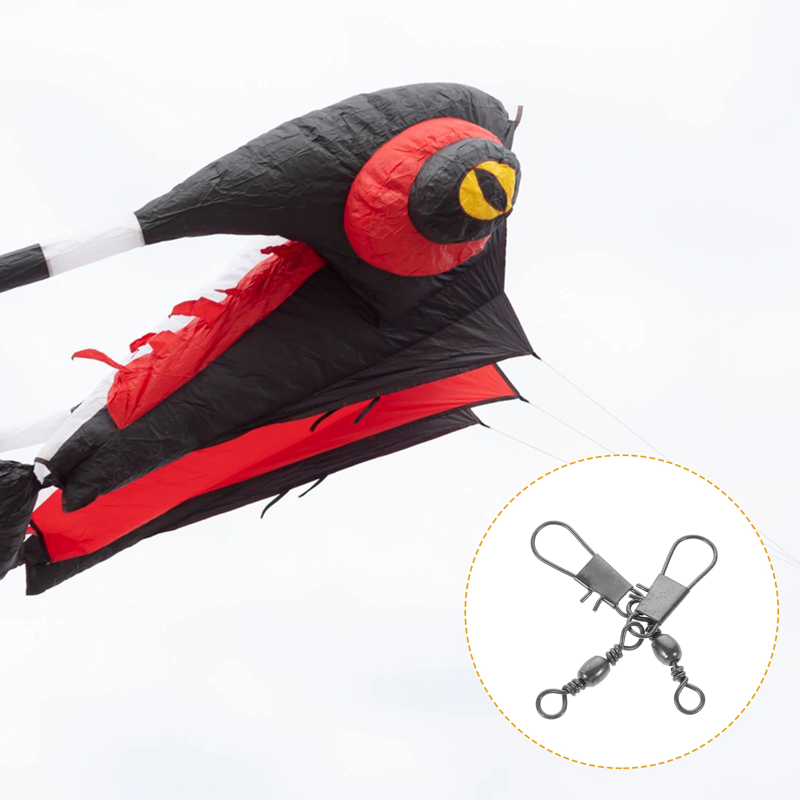 Ganchos de conector de kite, 6 peças, gancho de rolamento de metal, peças de carretel de substituição, resistentes para ganchos de conector voador de kite