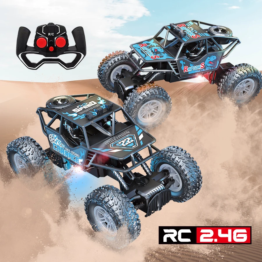 Remote Control Off-Road Vehicle Dinosaur Climbing Race 2.4g with Light Charging Boy and Kids Toy Car