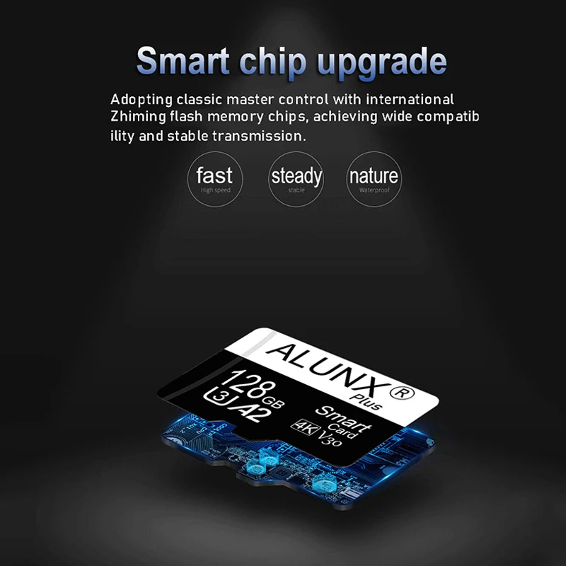 ALUNX Plus 4/8/16/32/64GB U3 A2 V30 4K Class 10 TF Card High Speed for Smartphone Camera Drone Waterproof Shockproof Dustproof