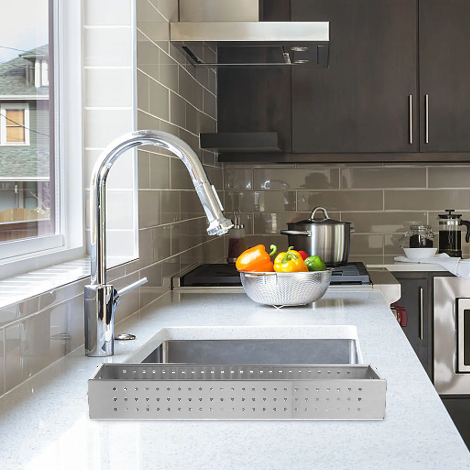 

Metal Chopsticks Organizer Stainless Steel Chopstick Holder Utensil Drainer Storage Box Kitchen Tableware Drying Rack Case