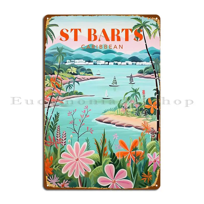 St Barts Travel Print Metal Plaque Funny Iron  Club Mural Club Tin Sign Poster