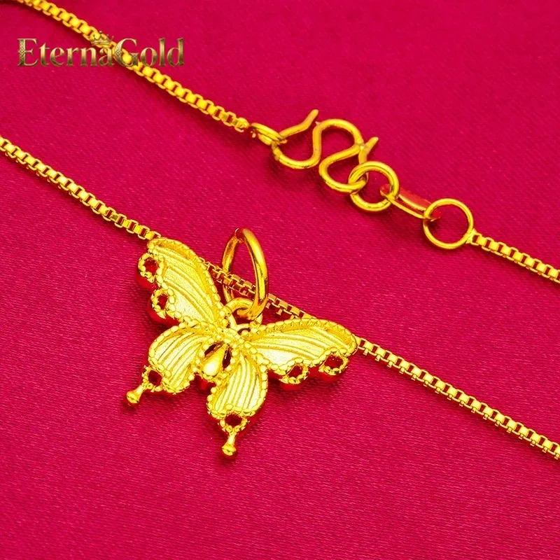 

EternaGold Bow Necklace for Women, 24K Gold, AU999 | Polished 3D bow with zircons on delicate chain, sweet and radiant for daily