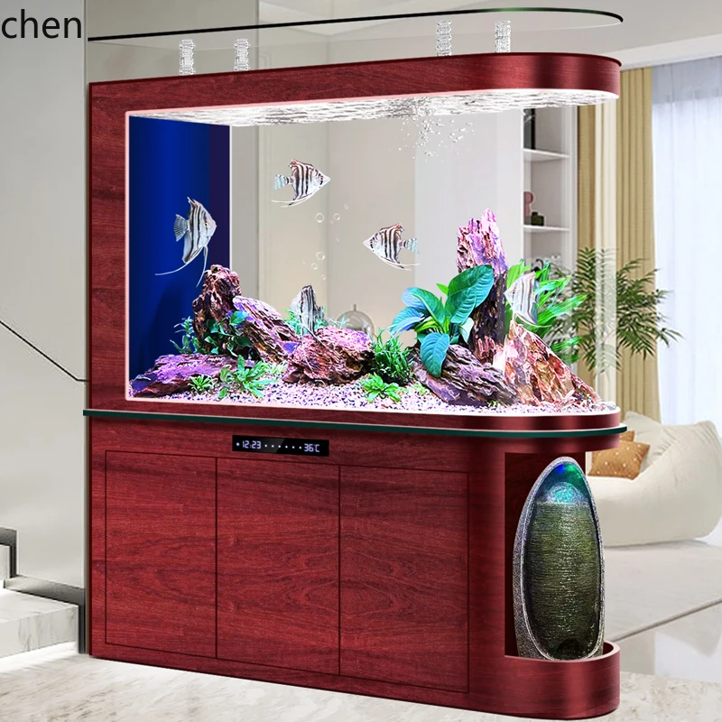 

F1 Bullet Fish Tank Screen Partition Entrance Flowing Water Curtain Wall Living Room Household Large Smart Aquarium