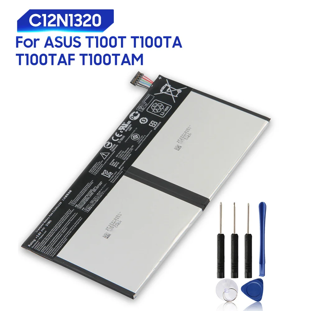 New Replacement Battery C12N1320 For ASUS T100T T100TA T100TAM T100TAF Rechargable Batteries 7900mAh Long Lifespan