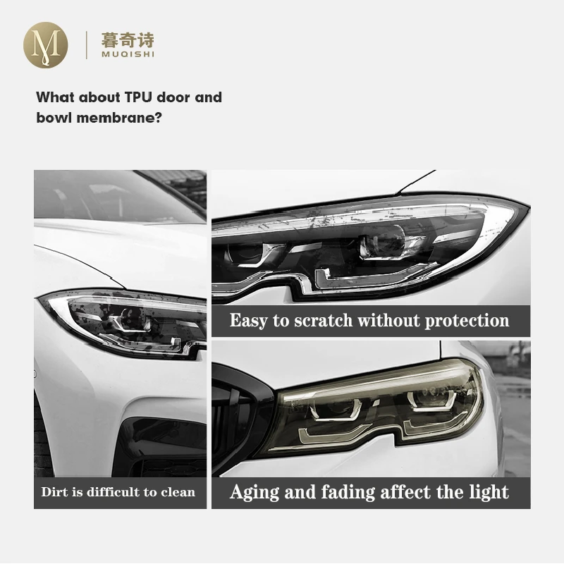 For Porsche Macan 2018-2023 Car Exterior PPF transparent Paint protective film TPU Anti scratch Headlamps protective film refit