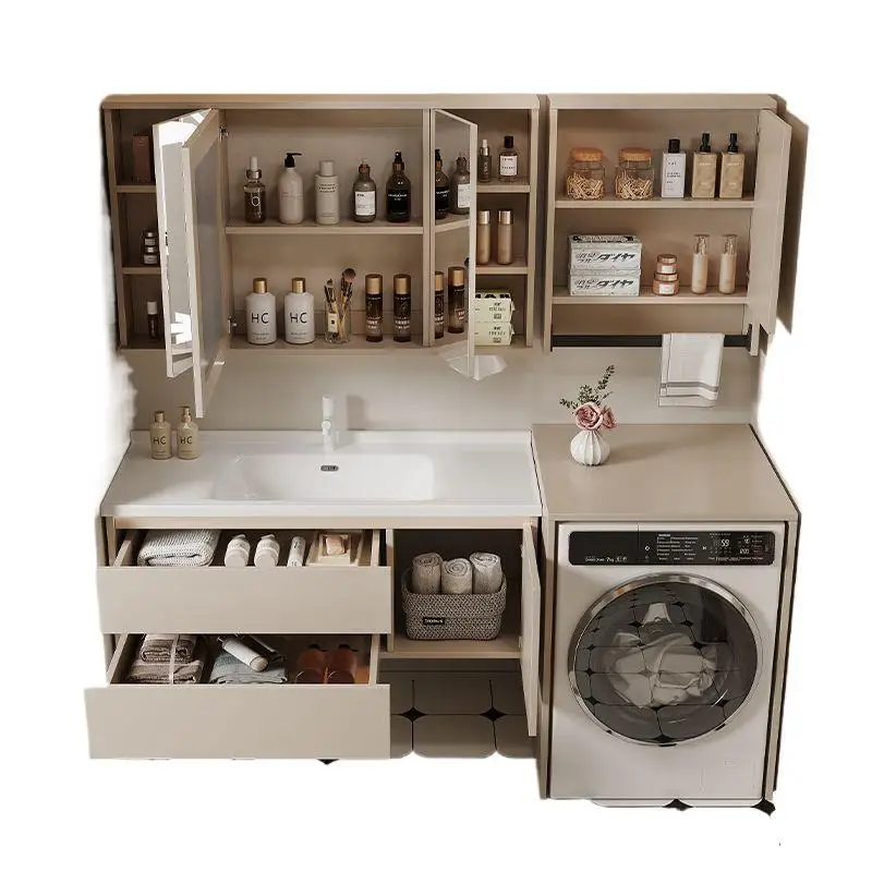 

Стиральная машина, балкон, встроенный шкаф, умывальник, умный зеркальный шкаф, комбинация шкафа для ванной комнаты